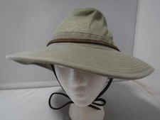 DORFMAN PACIFIC Aussie Safari Wide Brim Hat Sz Med Khaki Twill  Mesh Crown