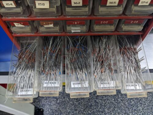 Hundreds of Dale Resistors of Various Resistances, 1000F - 2940F, RN55C & D