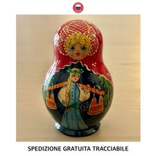 MATRIOSKA Media Vintage Originale RUSSA 5 Pezzi Decorata A Mano • Made In Russia