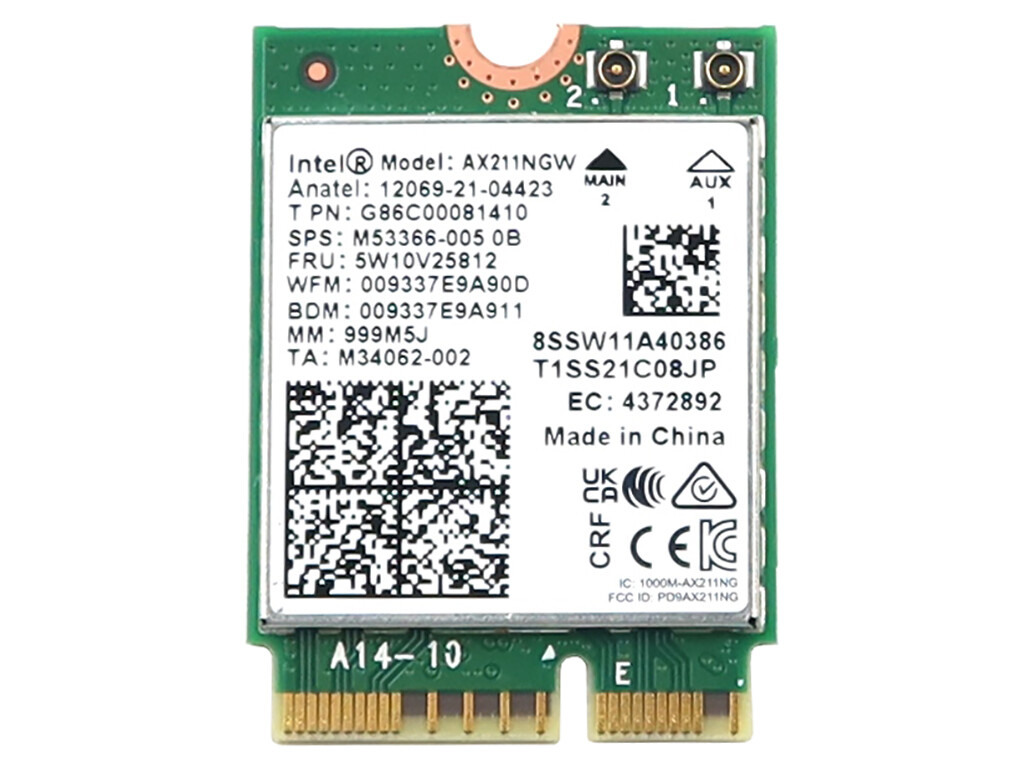 INTEL AX211NGW M.2 2230 CNVIO2 WIFI 6E 802.11AX BLUETOOTH 5.3 CARD