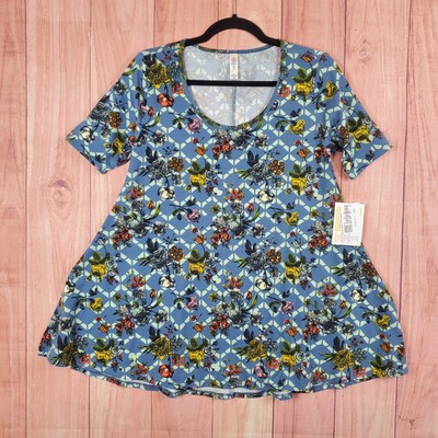 Lularoe Short Sleeve Perfect T Shirt Sz XXS Floral Flower NEW NWT