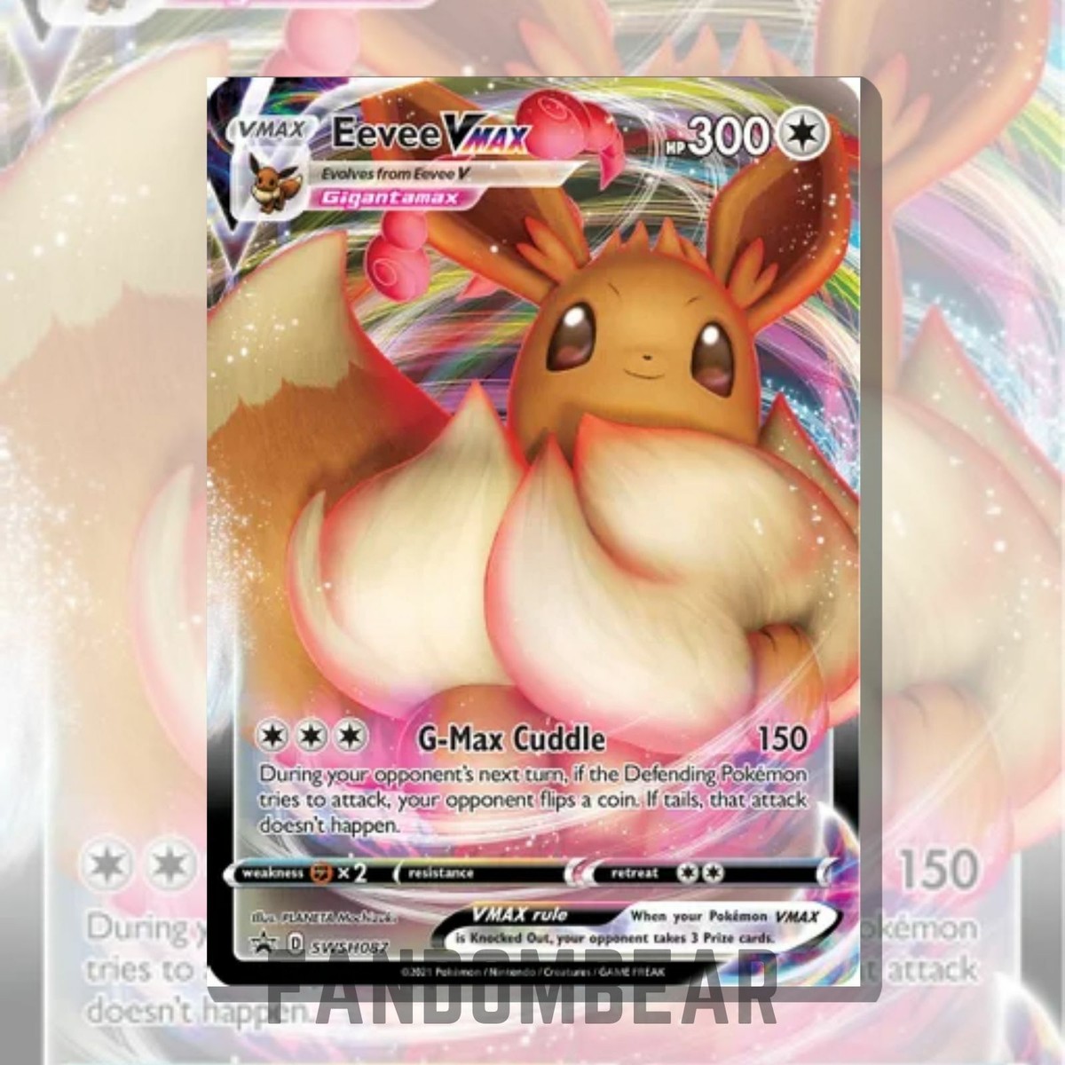 Eevee VMAX SWSH087 FULL ART BLACK STAR PROMO card 2021 Pokemon TCG