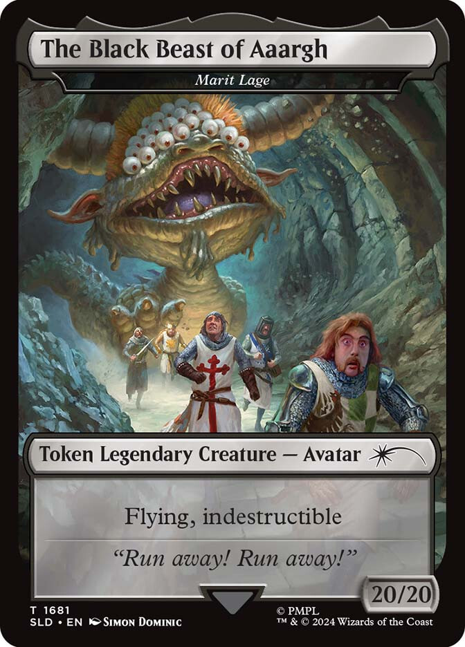 MTG Marit Lage Token Black Beast of Aargh Monty Python Secret Lair