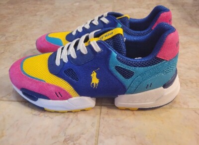 Polo スニーカー オレンジ/ネイビー, 紫/イエロー Polo Ralph Lauren PINK TEAL YELLOW NAVY Jogger Sneaker Sneakers Sz