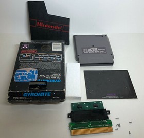 Gyromite ~ COMPLETE IN BOX CIB ~ Nintendo NES ~ 5-Screw Famicom Adapter Hang Tab