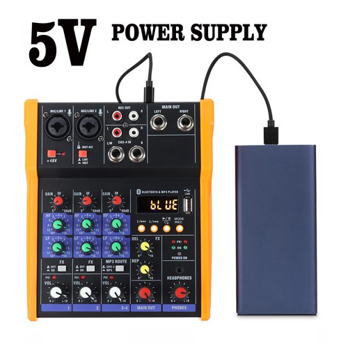 4 Channel Mini USB DJ Studio Audio Mixer Board BT Sound Mixing Console Amplifier - Picture 2 of 10