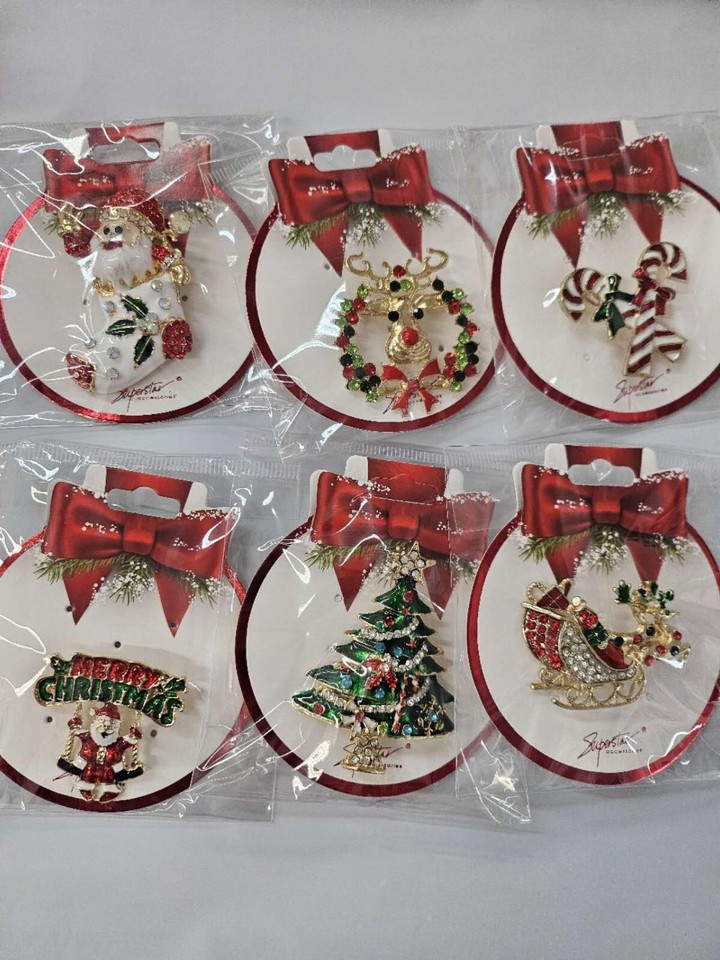 Bulk wholesal60 X Christmas Pins Brooch Lot/ Holiday Brooch /santa
