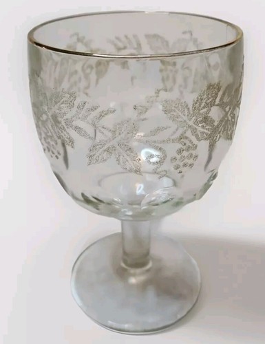 Bartlett Collins Trauben Blattmuster geätzter Glaskelch Ersatz Vintage - Bild 1 von 3