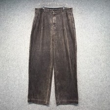 Vintage Polo Ralph Lauren Andrew Corduroy Pants 36x30 Dark Brown Faded Pleated