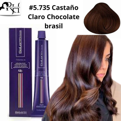 Tinte permanente en crema Salerm Vision #5.735 Castaño Claro Chocolate brasil