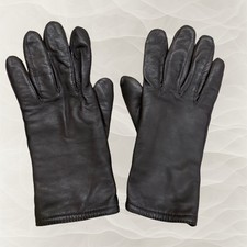 Isotoner Gloves Womens 7.5 Brown Leather Fullfinger Driving Classic Stylish