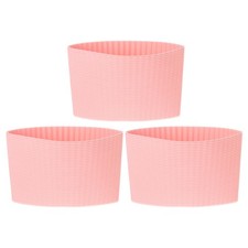 uxcell 3Pcs Coffee Cup Sleeve, Silicone Sleeve Non-slip 6 inches, Pink
