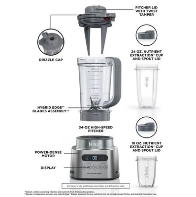 Ninja TWISTi Blender DUO Smoothie Maker - Gray (SS151) for