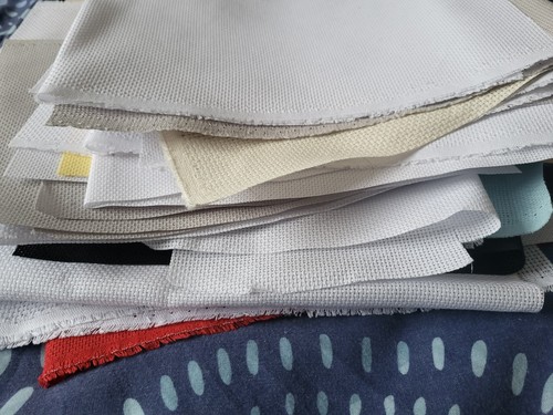 Cross Stitch Fabric Offcuts Big Bundle . Various Counts And Colours. Lot 2 - Picture 2 of 2