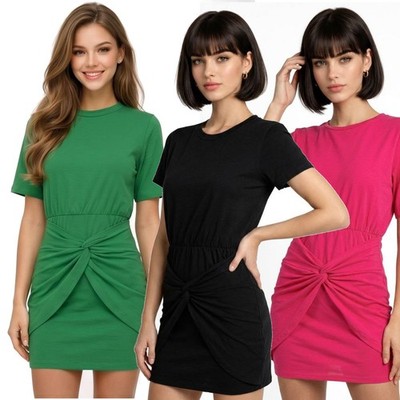 T-Shirt Kleid Herzüberwurf kurzarm, Baumwollmischung 1273