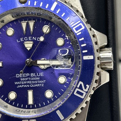 Legend Men's 200m Deep Blue Diver Egyptian Blue Dial Miyota Quartz