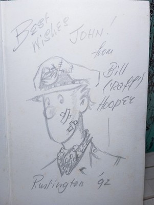Original art sketch of Pilot Officer Percy Prune, signed by Bill ''Raff'' Hooper