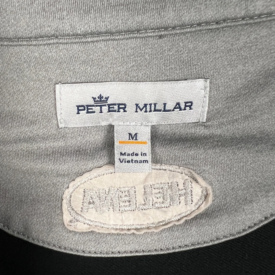 Chaleco Peter Millar Galway Lazo Elástico Terry Cuarto Cremallera Mediano Para Hombres Negro Golf Foto 3 de 4