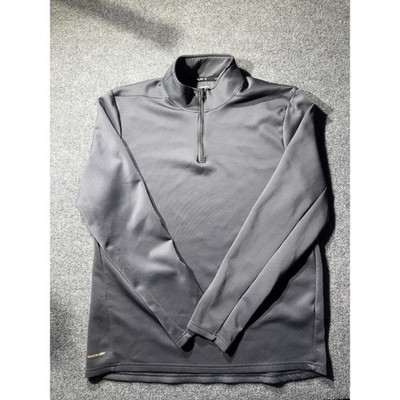 Layer 8 Mens Qwick-Dry Quarter Zip Pullover Charcoal Gray Athletic Shirt Large