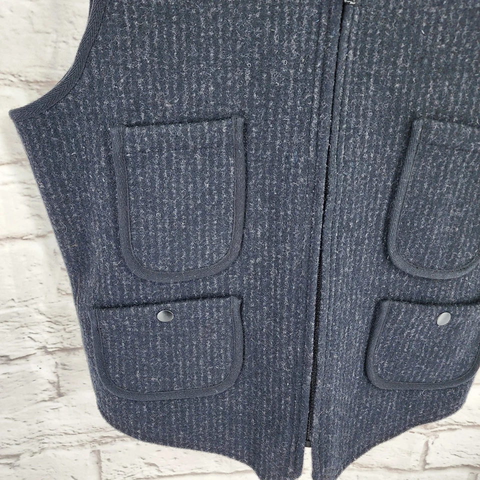 VTG Woolrich Mens Wool Vest Full Zip M Hunting Hiking Black Pockets Outdoor Y2K - Image 3 of 4