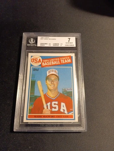 1985 Topps #401 Mark McGwire Rookie Card BGS 7 Near Mint USA Baseball Team 84