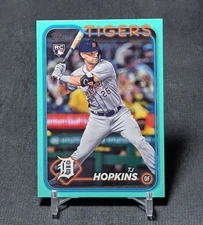 TJ Hopkins Aqua Rookie RC 2024 Topps Update Series Card #US311 Detroit Tigers