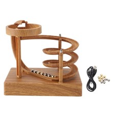 Kinetic Art Perpetual Motion Machine Desktop Ornament Rolling Ball Wood Grain