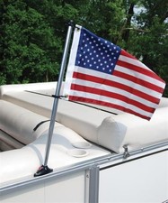 1pc Taylor Made Pontoon Rail Flagpole Mount With 24" Pole And US Flag