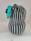 Vintage Owl Art Glass Hand Blown Murano Style   Big Eyes Heavy Swirl Stripe — photo 3