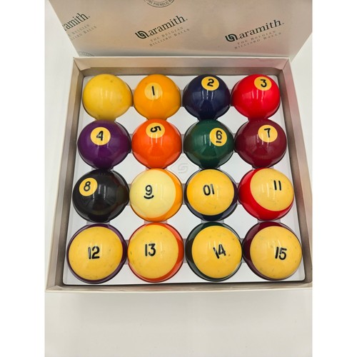 ARAMITH BOULES DE BILLARD vintage ensemble piscine standard avec boite résine phénolique belge - Photo 2/2