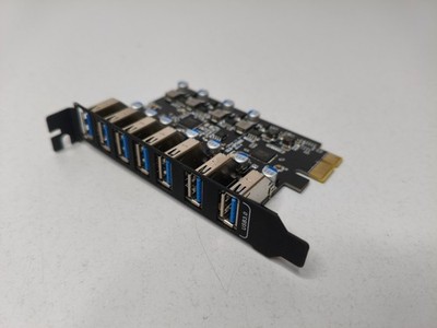 7 Port USB 3.0 PCI Express Erweiterungskarte PCIe Hub Anschluss