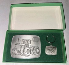 Vintage 1975 John Deere Belt Buckle and Key Chain, in Box 4 Wd Possibly 8630