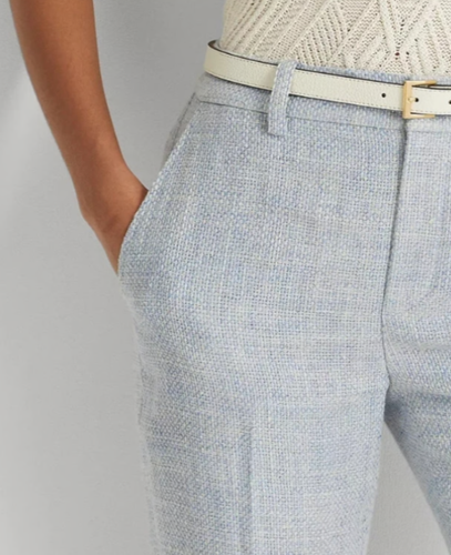LAUREN RALPH LAUREN Leinen Seide Mischung gewebte Shorts 16W gefüttert blau Einzelhandel $ 195