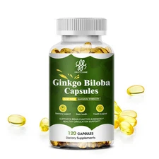 Organic Ginkgo Biloba 500mg, Ginko Biloba Leaf,Memory & Concentration 120 Caps