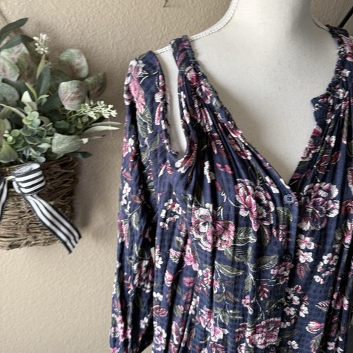 Torrid Damen Plus Blumenmuster Knopfleiste Schulterfrei Langarm Bluse 4X - Bild 3 von 12