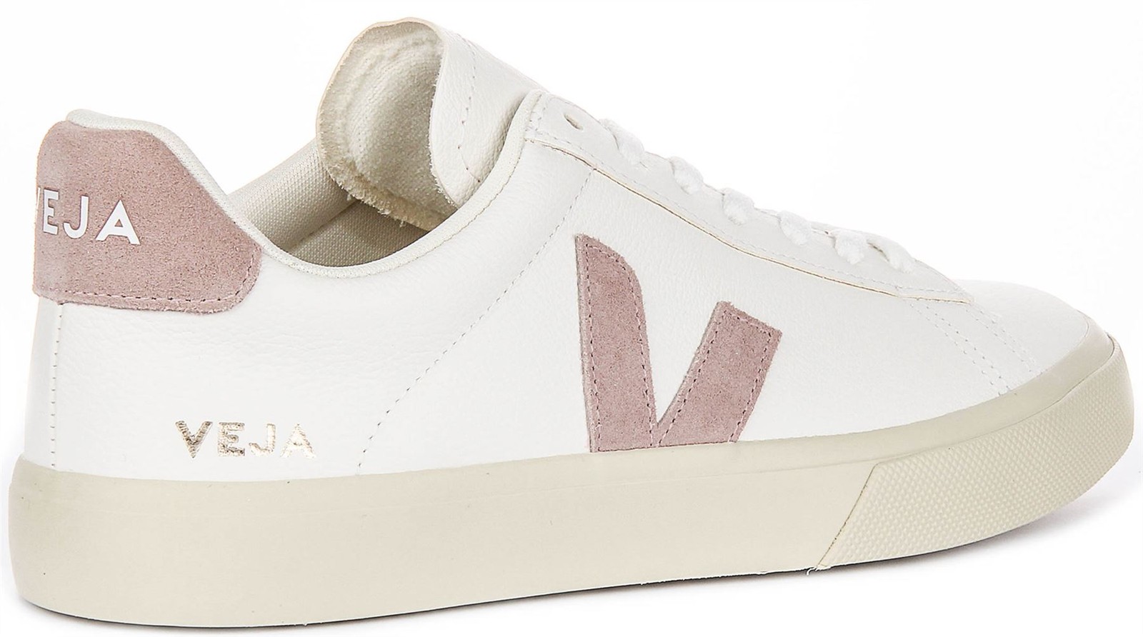 SAOLA Veja Campo Sole In Gomma Lace Up Sneakers Casual Da Uomo In Bianco Rosa UK 8