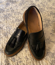 Clarks Women's Black Loafer w/tassles Leather/Suede size 7M