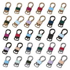 Personalised Leather Car Keychain for Men and Women Retro Vintage Keyring Ring