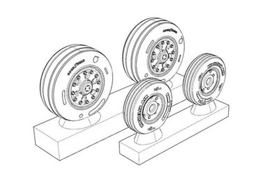 Brengun BRL48135 - 1/48 F/A-18 Wheels - Neu