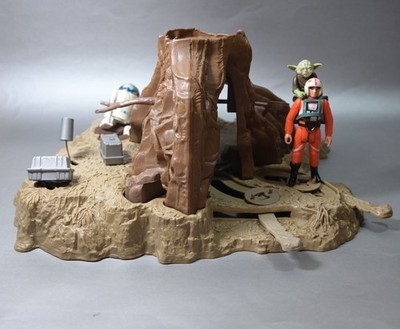 Vintage Star Wars COMPLETE YODA DAGOBAH PLAYSET + FIGURES KENNER play set swamp