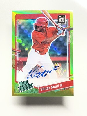 Panini 2023 Donruss Optic Victor Scott II Prizm Auto /25 Cardinals #RPS-VS