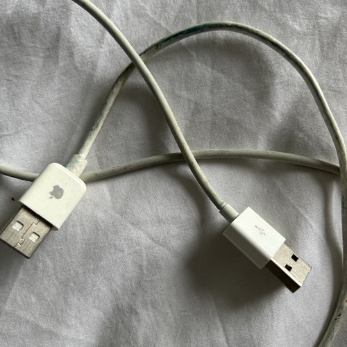 2x 1m Old Type USB Charger Data Cable Lead for iPhone iPad iPod Touch Shuffle - Zdjęcie 3 z 3