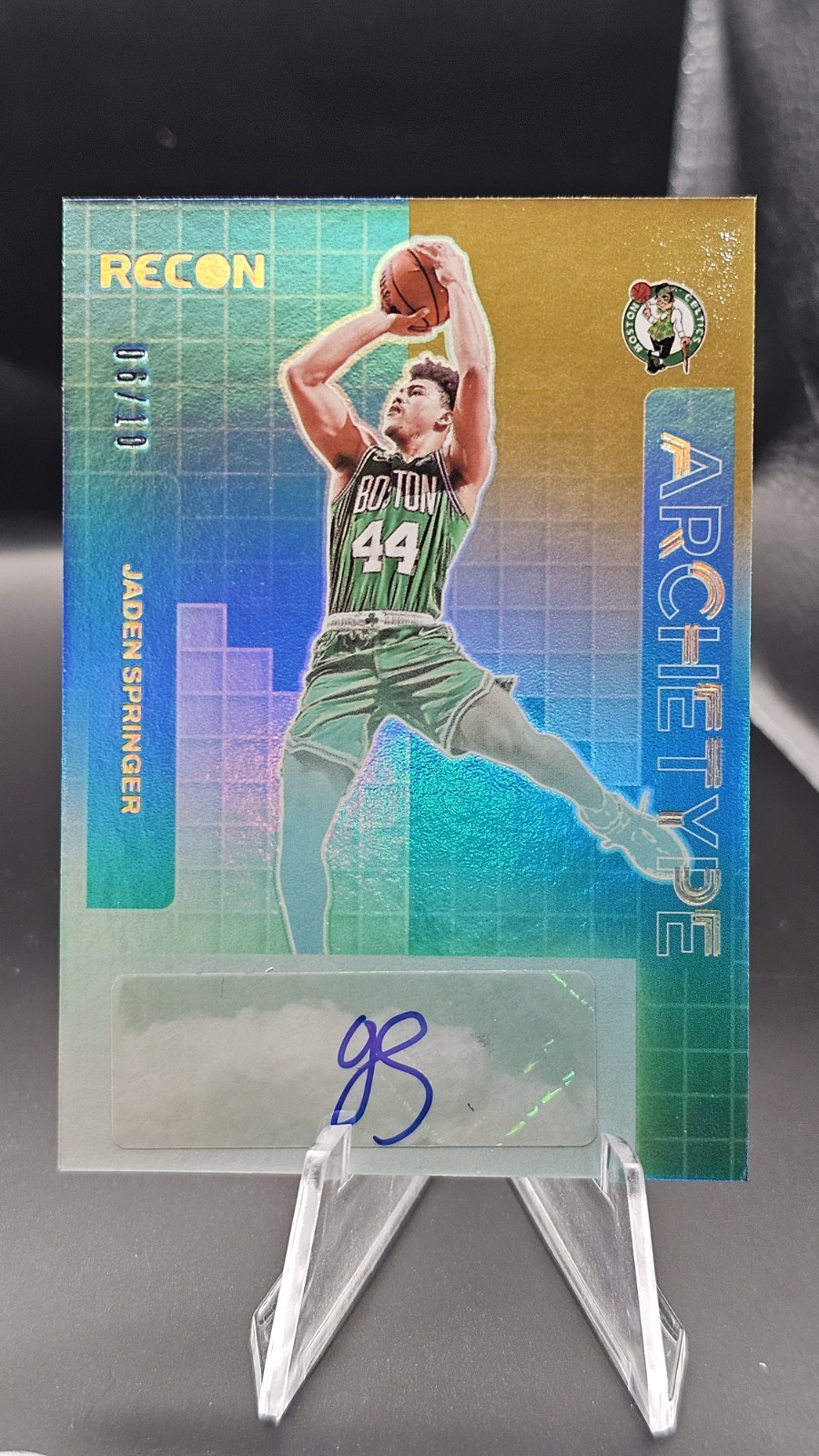 2023-24 Recon  Archetype Signatures Jaden Springer #AS-JSP Gold /10 (AU) CELTICS