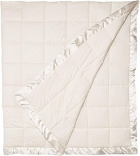 Cambria King Ivory Down Alternative Blanket, Soft  Lightweight with Satin Trim