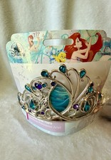 Disney Store Princess Ariel Silver Tone Tiara Crown w/ Blue  Purple Gems NWT