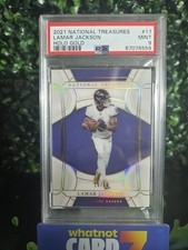 POP 1 🔥  2021 National Treasures- Lamar Jackson Holo Gold 10/10 BOOKEND! PSA9