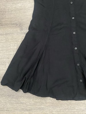 Old Navy Fit & Flare Crepe Black Mini Dress Button Front Scoop Neck M Tall  | eBay