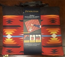 Pendleton Outdoor Packable Blanket 60"x72" RED Short Sands Reversible Aztec-NEW