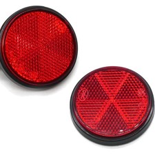 Reflektor 2er Pack, Runder Rückstrahler, selbstklebend, rot, für Wohnwagen, L...