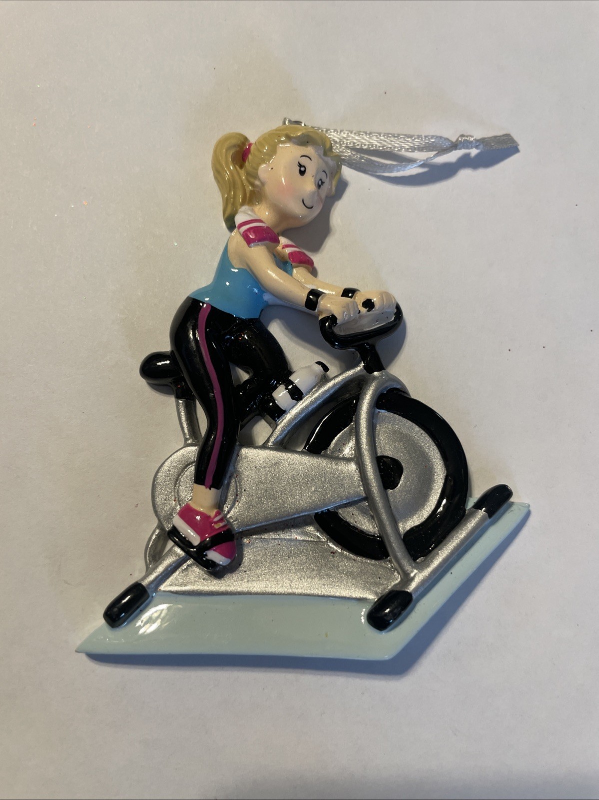 Polarx Christmas Ornament-Brand New-SHIPS N 24 HOURS Girl Riding Exercise Bike